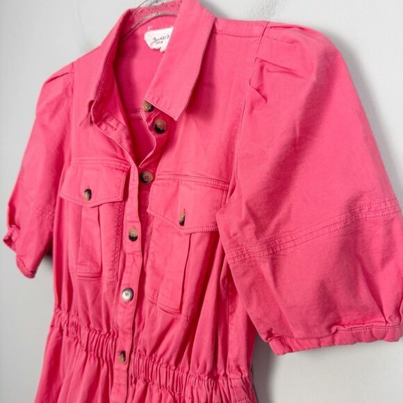 BA&SH | Coral Lincoln Short Sleeve Button-Up Mini Dress Women’s Size X-Small - Picture 4 of 13